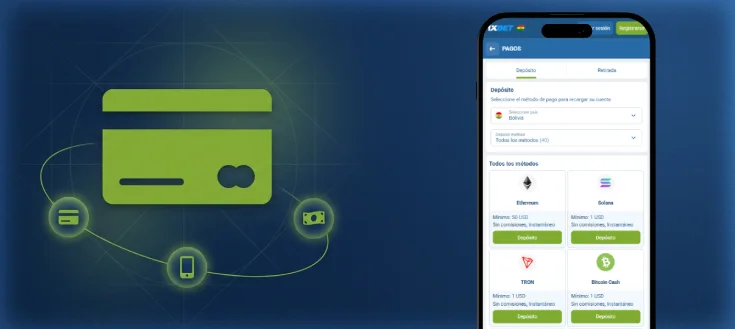 Métodos de pago en 1xBet Bolivia